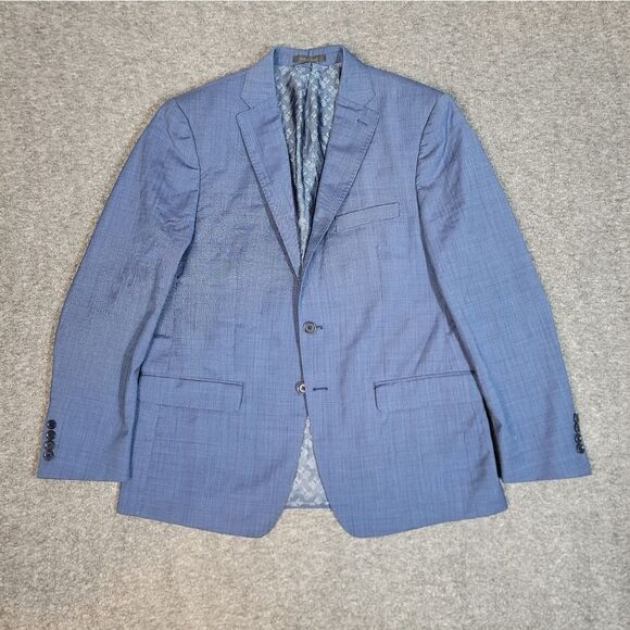 Psycho Bunny Blazer Wool Men Sport Coat 2 Buttons Navy Jacket Sz 44R Modern Fit - Picture 1 of 15